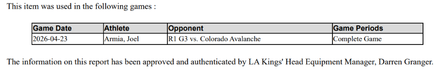 Joel Armia Game-Used Home Jersey (Playoff Set, 2026 Stanley Cup Playoffs)