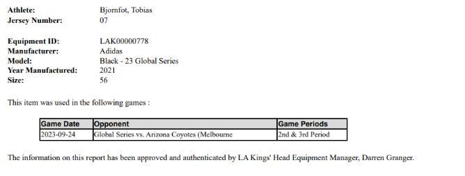 2023 LA Kings Global Series Home Game Jerseys