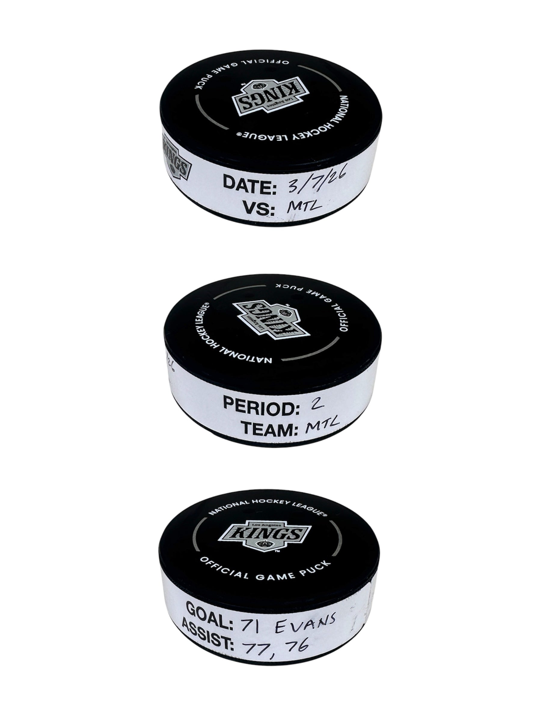 Jake Evans Goal-Scored Puck vs. LA Kings 3/7/26