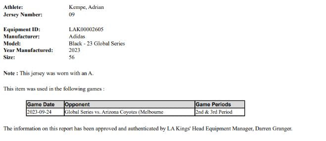 2023 LA Kings Global Series Home Game Jerseys