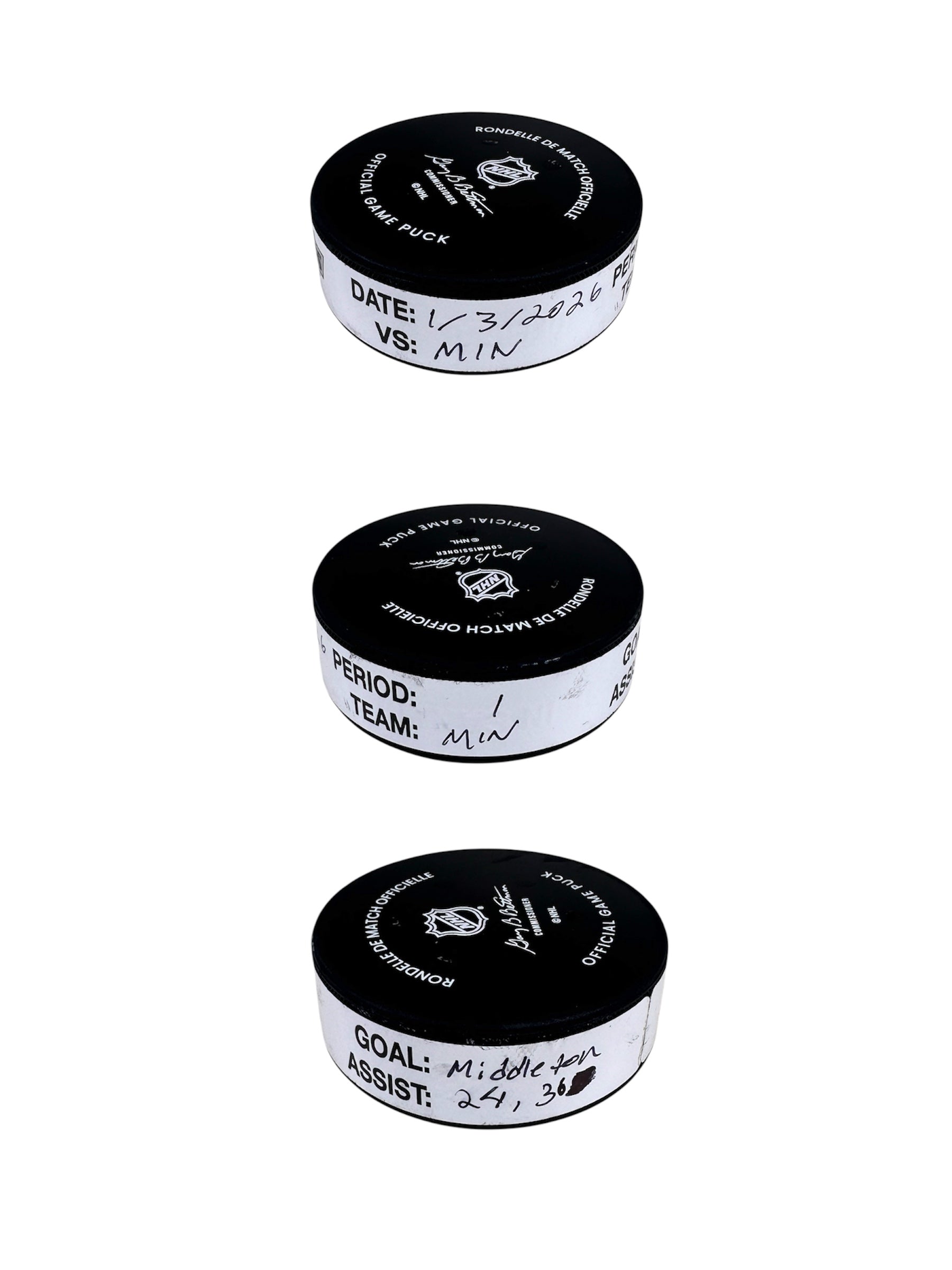 Jake Middleton Goal-Scored Puck vs. LA Kings 1/3/2026