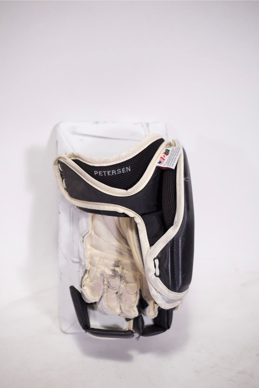 Cal Petersen Game-Used Blocker (Striped Graphic)