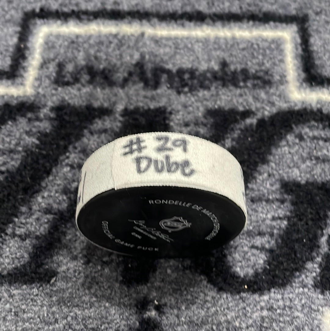 Dillon Dube Goal Scored Puck from 12/22/22