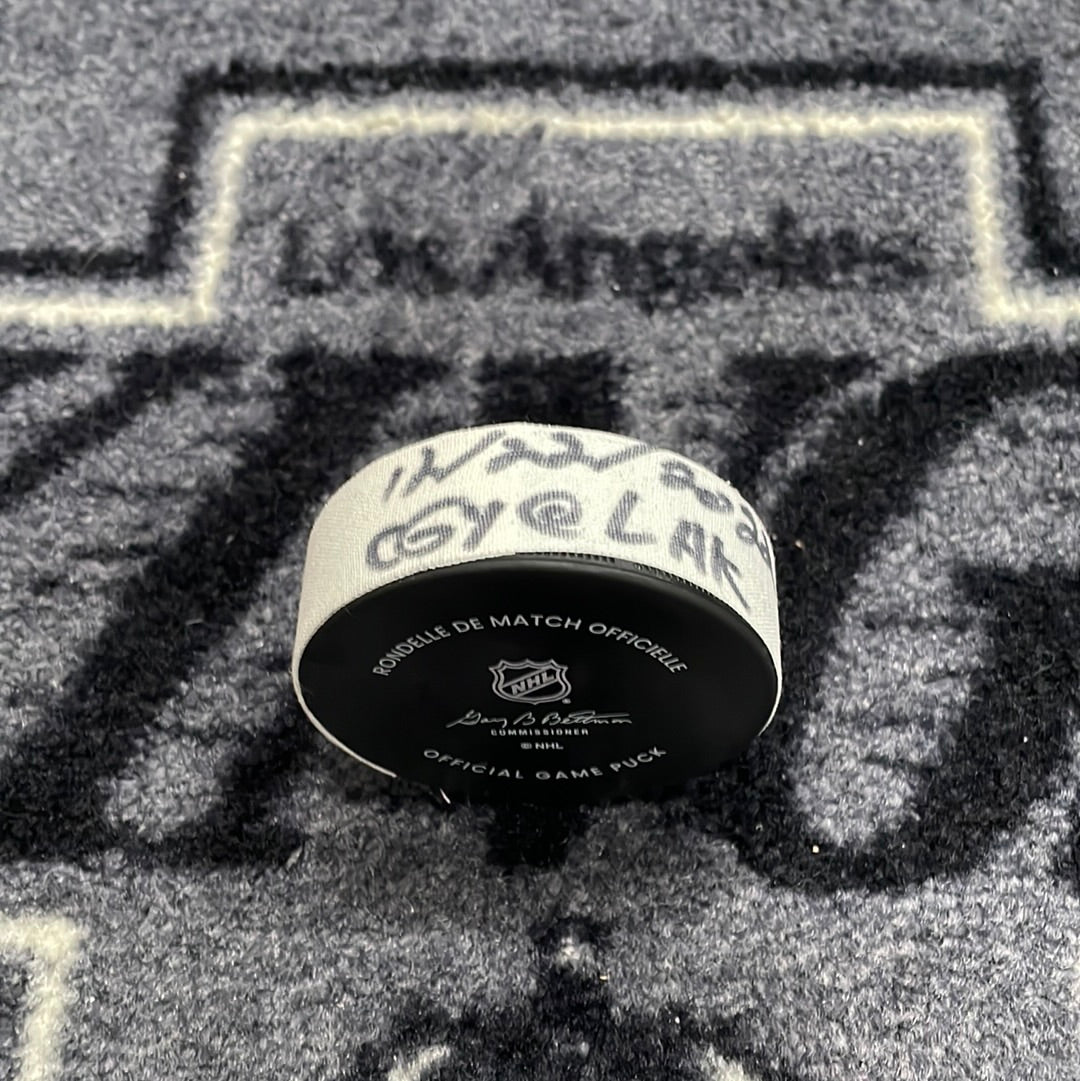 Blake Lizotte Goal Signed Scored Puck from 12/22/22 vs CGY