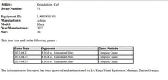 Carl Grundstrom Playoff Game-Used Home Jersey (2022-2023)