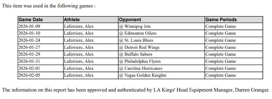 Alex Laferriere Game-Used Away Jersey (Set 3, 2025-2026)