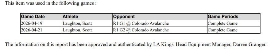 Scott Laughton Game-Used Away Jersey (Playoff Set, 2026 Stanley Cup Playoffs)