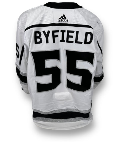 Quinton Byfield Autographed White Adidas LA Kings Jersey