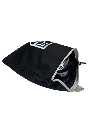 LA Kings helmet bag with a large helmet inside