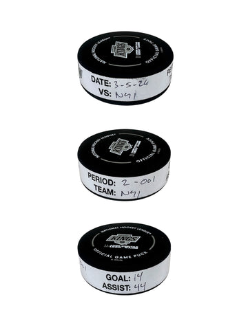 Bo Horvat Goal-Scored Puck vs. LA Kings 3/5/2026 (Anze Kopitar 1500th Game Puck)