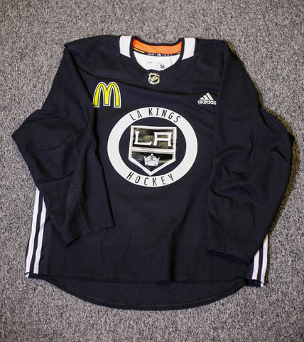 Los Angeles Kings Game Used Practice Jersey Black McDonalds Patch