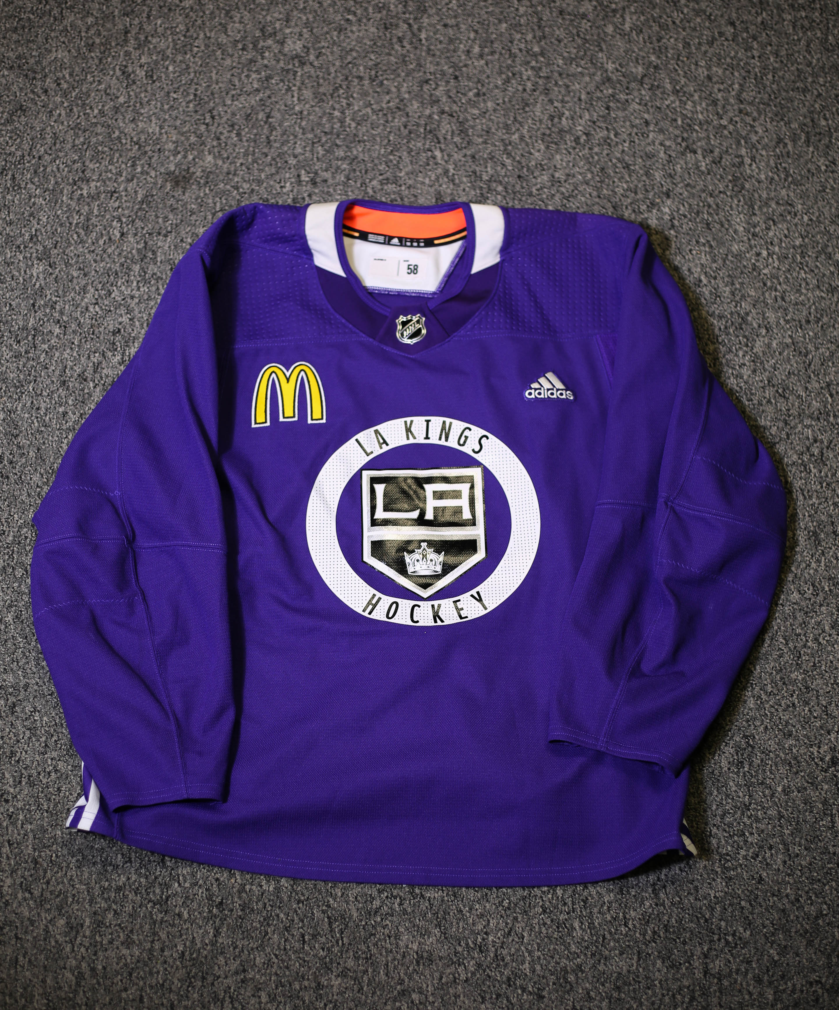 LA Kings Adidas MIC Pro Stock Hockey Practice Jersey Size 56